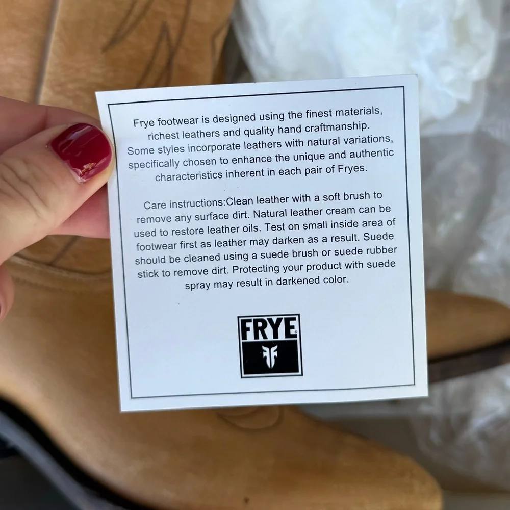 NWT Vintage Frye Billy Pull On Light Tan Cowgirl Boots size 7M - Picture 11 of 13